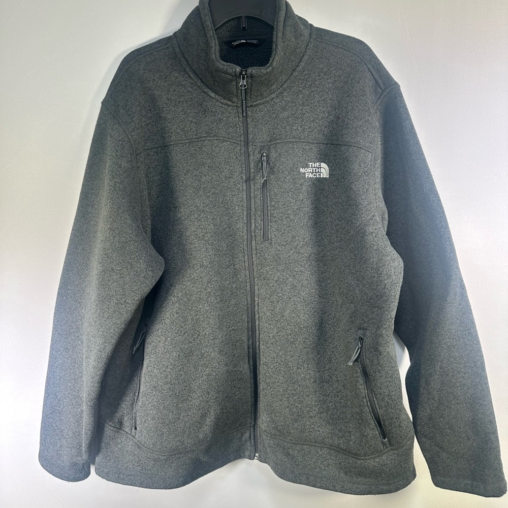 The North Face Men’s Charcoal Gray Zip-Up Fleece Jacket